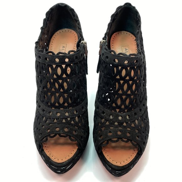 🌷❤️‍🔥SPRING SALE 🔥 FINAL PRICE🌷💥Alaia Black Suede Sandals Heels Pumps 37 - Picture 4 of 7